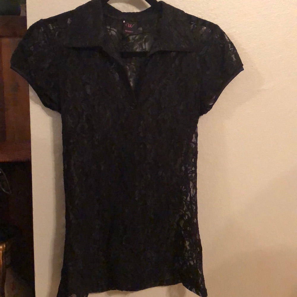 Black lace blouse - Picture 1 of 3